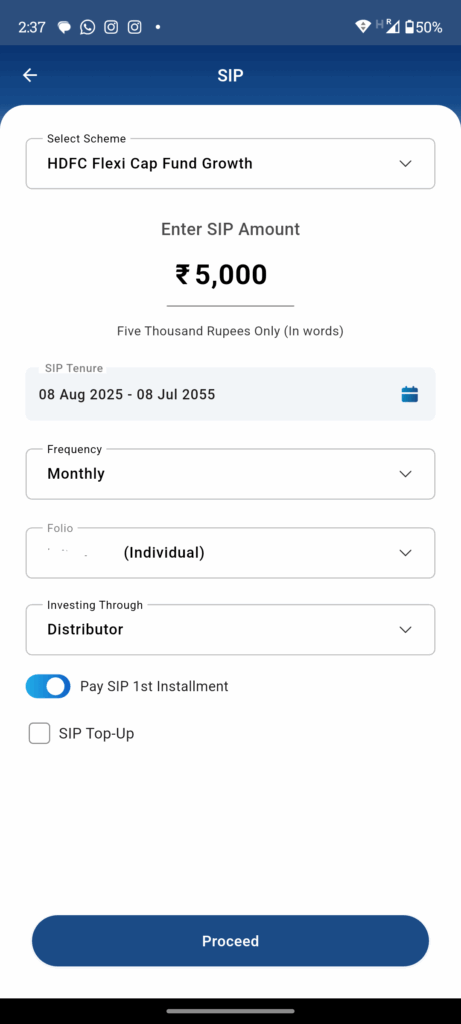 How to change SIP amount in HDFC mutual fund